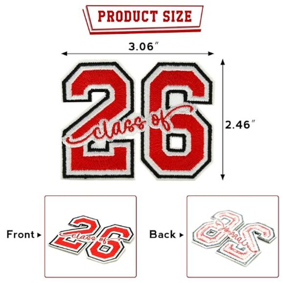 Class of 2026 Large Iron On Patches, 2026 Graduation Patch - Picture 3 of 5